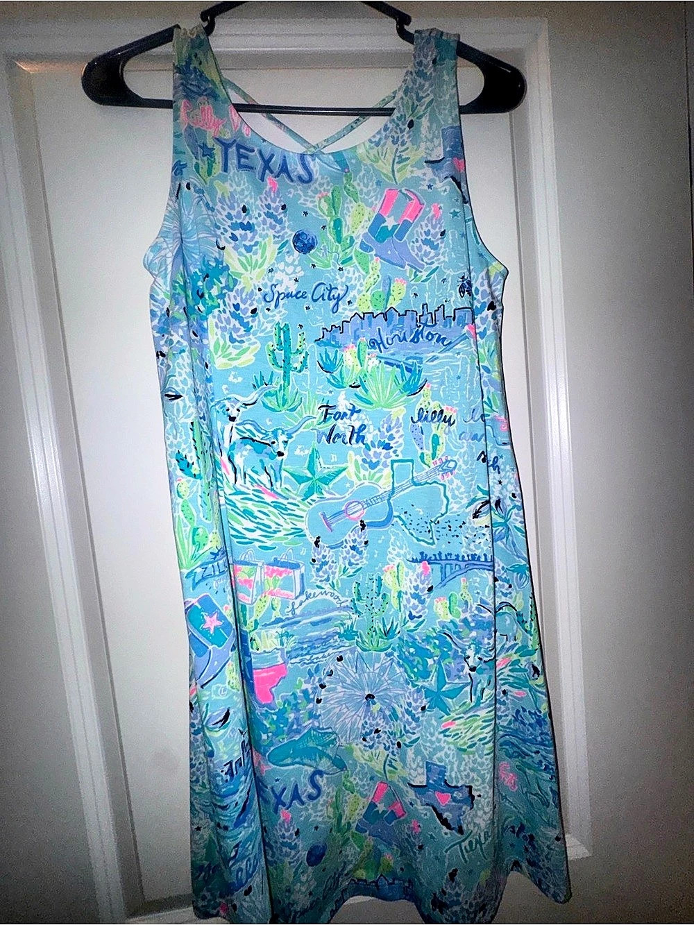 Lilly Pulitzer Kristen Swing Dress Blue & Green Size XS